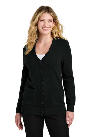 lsw4150 port authority womens cardigan sweater front