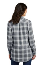 port authority  lw668 grey cream open plaid back