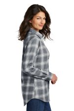 port authority  lw668 grey cream open plaid side