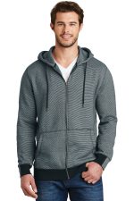 District Made Mens Mini Stripe Full Zip Hoodie DM390