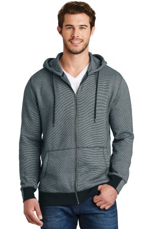 District Made Mens Mini Stripe Full Zip Hoodie DM390