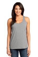 District Made Ladies Mini Stripe Gathered Racerback Tank DM421