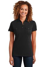 District Made Ladies Double Pocket Polo DM433