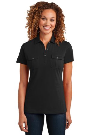 District Made Ladies Double Pocket Polo DM433