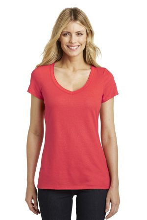 District Made Ladies Shimmer V Neck Tee DM456
