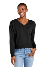 District Womens Perfect Tri Fleece V Neck Sweatshirt DT1312