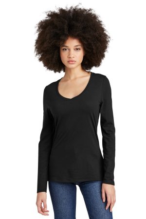 District Womens Perfect Tri Long Sleeve V Neck Tee DT135