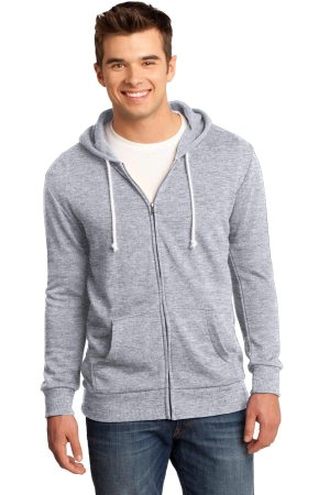 District Young Mens Core Fleece Full Zip Hoodie DT190