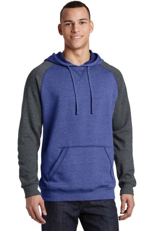 District Young Mens Lightweight Fleece Raglan Hoodie DT196