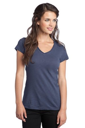 District Juniors Slub V Neck Tee DT240