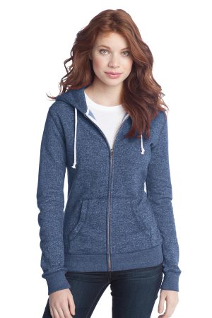 District Juniors Marled Fleece Full Zip Hoodie DT292