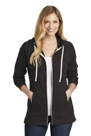District Womens Perfect Tri French Terry Full Zip Hoodie DT456