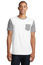 District Young Mens Very Important Tee With Contrast Sleeves And Pocket DT6000sp