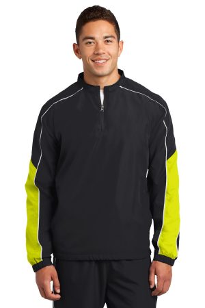 Sport-Tek Piped Colorblock 1 4 Zip Wind Shirt JST64