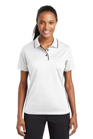 Sport-Tek Ladies Dri Mesh Polo With Tipped Collar And Piping L467
