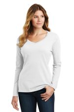 Port & Co Womens Long Sleeve Fan Favorite V Neck Tee LPC450vls