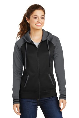 Sport-Tek Womens Sport Wick Varsity Fleece Full Zip Hooded Jacket LST236
