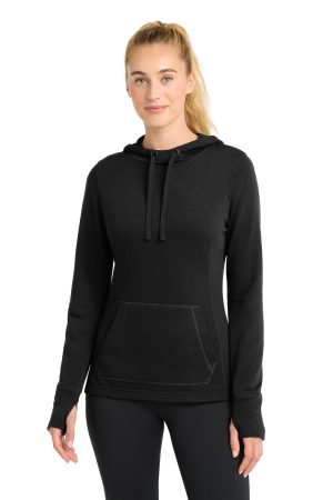 Sport-Tek Womens Posicharge Tri Blend Wicking Fleece Hooded Pullover LST296