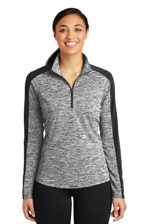 Sport-Tek Womens Posicharge Electric Heather Colorblock 1 4 Zip Pullover LST397