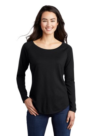 Sport-Tek Womens Posicharge Long Sleeve Tri Blend Wicking Scoop Neck Raglan Tee LST400ls