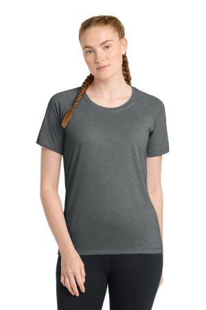 Sport-Tek Womens Posicharge Tri Blend Wicking Scoop Neck Raglan Tee LST400