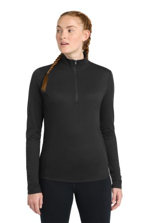 Sport-Tek Womens Posicharge Tri Blend Wicking 1 4 Zip Pullover LST407