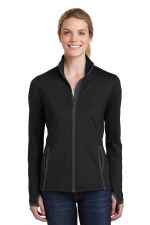 Sport-Tek Womens Sport Wick Stretch Contrast Full Zip Jacket LST853