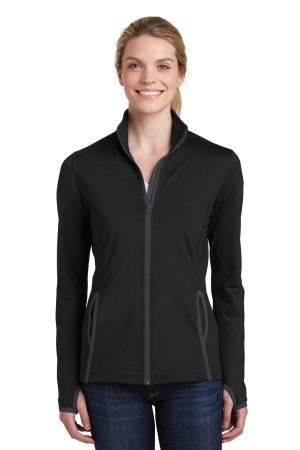 Sport-Tek Womens Sport Wick Stretch Contrast Full Zip Jacket LST853