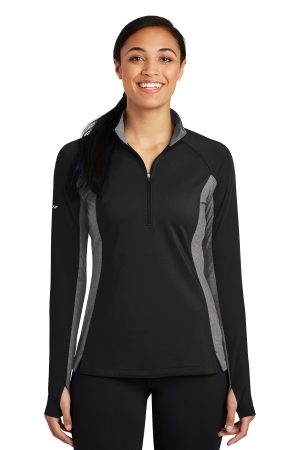 Sport-Tek Womens Sport Wick Stretch Contrast 1 4 Zip Pullover LST854