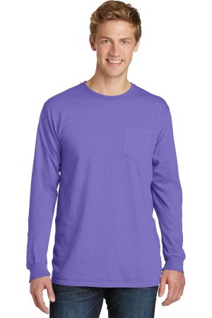 Port & Company Beach Wash Garment Dyed Long Sleeve Pocket Tee PC099lsp
