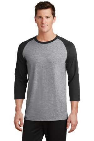 Port & Co Core Blend 3 4 Sleeve Raglan Tee PC55rs