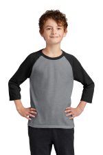 Port & Company Youth Core Blend 3 4 Sleeve Raglan Tee PC55yrs