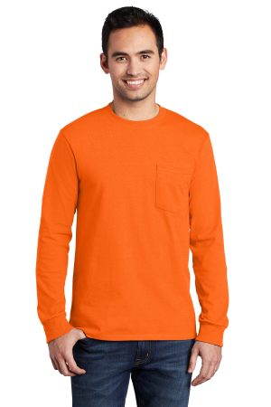 Port & Co Long Sleeve Essential Pocket Tee PC61lsp