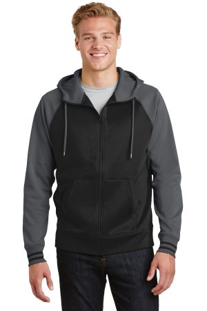 Sport-Tek Sport Wick Varsity Fleece Full Zip Hooded Jacket ST236