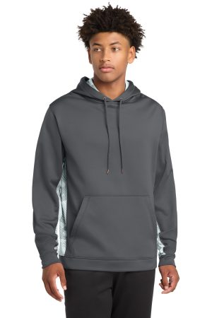 Sport-Tek Sport Wick Camohex Fleece Colorblock Hooded Pullover ST239