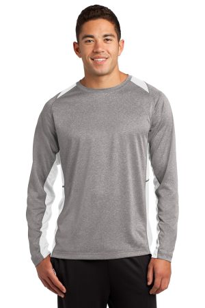 Sport-Tek Long Sleeve Heather Colorblock Contender Tee ST361ls