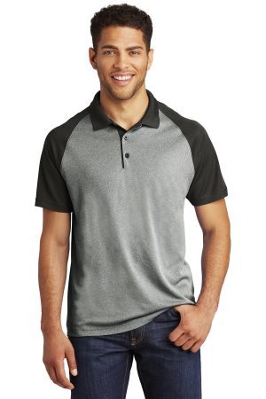 Sport-Tek Posicharge Racermesh Raglan Heather Block Polo ST641