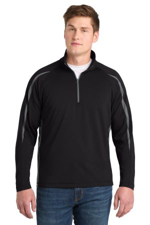 Sport-Tek Sport Wick Stretch 1 2 Zip Colorblock Pullover ST851