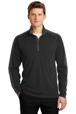 Sport-Tek Sport Wick Textured Colorblock 1 4 Zip Pullover ST861
