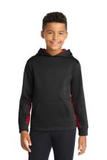 Sport-Tek Youth Sport Wick Camohex Fleece Colorblock Hooded Pullover YST239