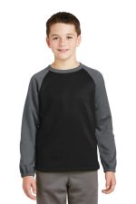 Sport-Tek Youth Sport Wick Raglan Colorblock Fleece Crewneck YST242