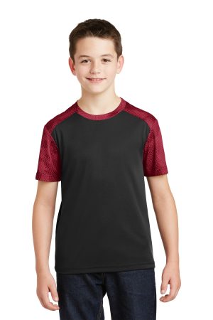Sport-Tek Youth Camohex Colorblock Tee YST371