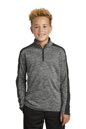 Sport-Tek Youth Posicharge Electric Heather Colorblock 1 4 Zip Pullover YST397