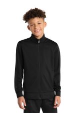 Sport-Tek Youth Tricot Sleeve Stripe Track Jacket YST94