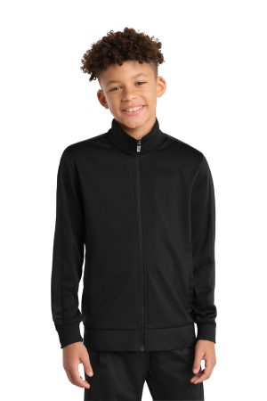 Sport-Tek Youth Tricot Sleeve Stripe Track Jacket YST94